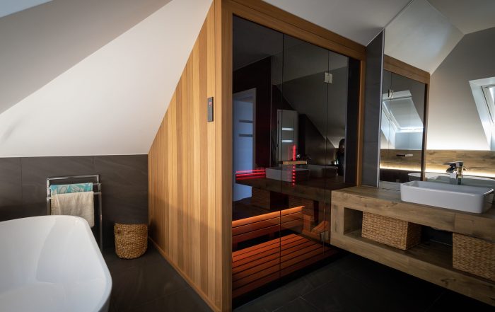 sauna premium na wymiar - sauna sucha abachi thermo gumna